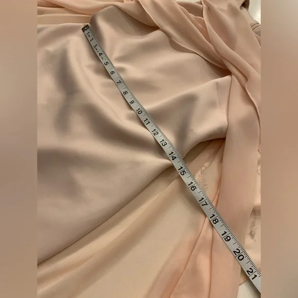 Calvin Klein Chiffon Popover Midi Dress Pale Pink Women’s Size 6 NEW - Picture 6 of 11